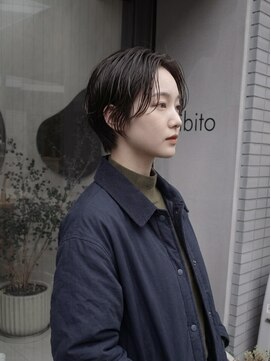 キビト(kibito) 新宿前髪なしショート毛流れハンサムショート20代30代40代