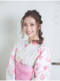 大人可愛いあみこみ浴衣アレンジ