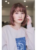 《e'sイーズ鎌倉》顔まわりレイヤーボブ×ピンクブラウン