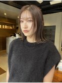 ブリーチなしカラーグレージュカラーベージュカラーボブ/中西