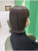 stylist大山  切りっぱなしボブ&エドルアミノで透けグレージュ