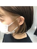 王道ボブ インナーカラー ミルクティー ベージュ アッシュ