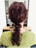 ◯結婚式二次会編みおろし編み込みお呼ばれヘアセットドレスヘア
