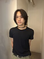 =メンズボブ/ダークアッシュ/ニュアンスパーマ／MAN’S HAIR