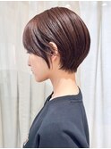 くびれショート 透け感ブラウン アッシュカラー