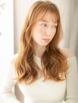 モッズヘア 越谷(mod's hair) ハイトーンカラーペールオレンジフェミニンロングY越谷20代30代