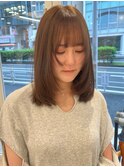 【チバ】ミディアムレイヤー ミルクティーブラウン ベージュ