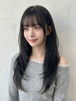 グランツ(GLANZ) 清楚な黒髪ロング☆小顔顔周りカット×ツヤ暗髪カラー