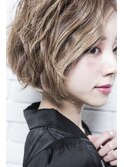 10代20代30代40代/ボブショート/ハイライト/ゴールドベージュ