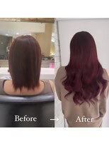 リゼル シブヤ(RISEL SHIBUYA) シールエクステで自然なロングヘア 暖色系カラー