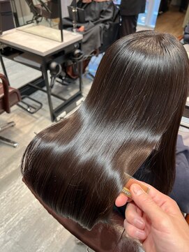 アディクト 東陽町西口(addict) 極上の髪質改善縮毛矯正＿暗めミルクティー＿ロング［東陽町］