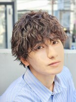 メンズツイストスパイラルパーマ無造作マッシュウルフパーマ