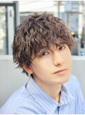 メンズツイストスパイラルパーマ無造作マッシュウルフパーマ