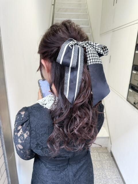 ヘアアレンジ×ハーフアップ