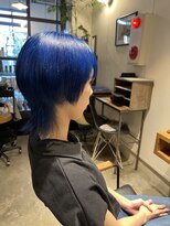 へアサロンアンドカフェガーデン(hair salon&cafe GARDEN)&nbsp;ダブルカラー/ケアブリーチ/ブルー/ウルフカット