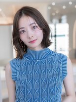 ケアリー 調布(Carelly)&nbsp;大人かわいい前髪セシルカットココアブラウンフリンジウェーブ