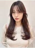 ロングレイヤーカットサラ艶ロング小顔ヘアRI-21