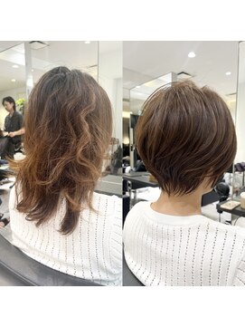 バンプ ギンザ(BUMP GINZA) 30代40代50代絶壁解消ひし形小顔前下がりショートボブ【ERIKA】