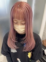 ノブレス ノアール(NOBLESSE NOIR)&nbsp;ピンクカラー／レイヤーカット／紫ハイライト