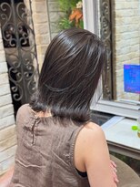 シャル 錦糸町(shalu) ロングボブ　グリーンベージュ