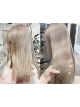 《ブリーチ毛でもうる艶仕上げに》種類豊富なトリートメントから髪のダメージや理想の質感に合わせて提案◎
