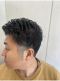 ツーブロックアップバング刈り上げショートビジネスカジュアル