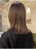★切りっぱなしロブ/ミルクティーベージュ/艶髪ブリーチなし銀座