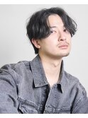 原宿メンズパーマルーズパーマシャドウパーマセンターパート緩め
