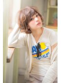 【aRietta】前髪厚めバングの揺らぐ外人カール/くすみグレージュ