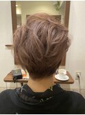 ほんのりピンクのアシメショート