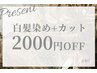 【2000円オフ！】白髪染めカラー+カット 9900円→7900円