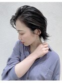 大人ハンサムショート/くびれヘア/耳かけショートボブ/30代40代