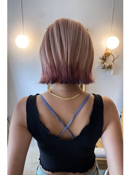サロウィン 那覇店(SALOWIN) 20代30代ピンクラベンダーエンドカラー似合わせショートボブ
