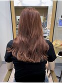 ロングレイヤー大人レッドブラウンカラー20代.30代