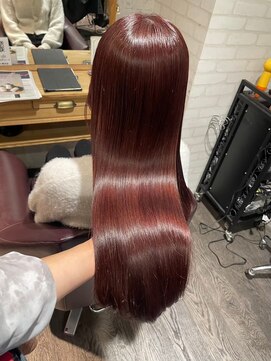 アフィナー(Afinar) 【横浜/横浜駅】カシスレッド/ブリーチなしダブルカラー