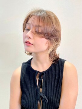 エムスラッシュ アヴェダ 自由が丘(M.SLASH AVEDA) ウルフミディアム/くびレイヤー/フェイスフレーミング/自由が丘
