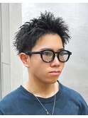 メンズスパイキーショート短髪ビジネス