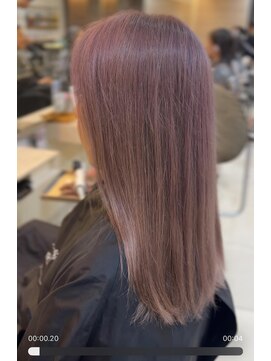 大人ピンク/白髪ぼかし