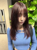 フェンヘアーアイス 中目黒(Fen.hair ici) ブリーチなしカラー◎ワインレッドで夏カラー韓国ガール20代