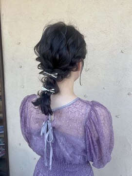 ピケ(pique) 結婚式セット☆編み下し/暗髪/ヘアアレンジ/20代/30代/40代
