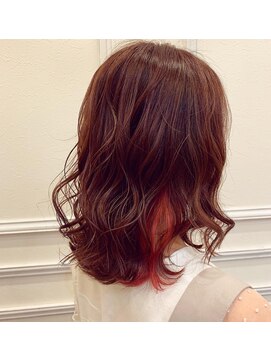 エミュー ラ ピエス(emu la piece) インナーピンク/鎖骨ミディ/ブリーチオンカラー/こっくりカラー