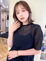 リコバイアフロート(riko by afloat)&nbsp;外ハネボブシースルーバングインナーカラーシルキーベージュ