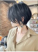 大人可愛い小顔ひし形クビレ丸みボブ20代30代40代大人ショート