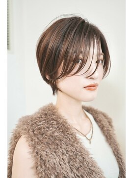 ダブルバイグリッター(W by GRITTERs) 顔周りカット ショートボブ 暗めカラー【WbyGRITTERs 水上】