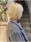 大人可愛いふんわりカールミストバング外国人風カラーブリーチ
