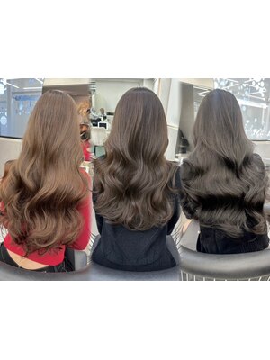 韓国ヘアに必須な艶髪☆ブリーチなしで叶う艶ダブルカラーで透明感カラーで上品な印象に[熊本/髪質改善]