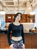 センターパートウルフ