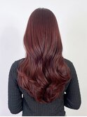 ピンクヘアーウルフレイヤーロング秋色透明感カラー_ba538122