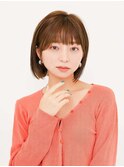 ミディアムヘア/ショコラベージュ/ボブルフ/新宿駅