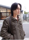 メンズボブウルフメンズミディアムレイヤーカットメンズウルフ